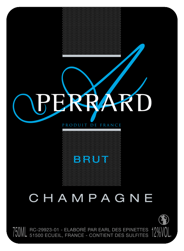 étiquette bouteille de champagne de la maison Perrard brut