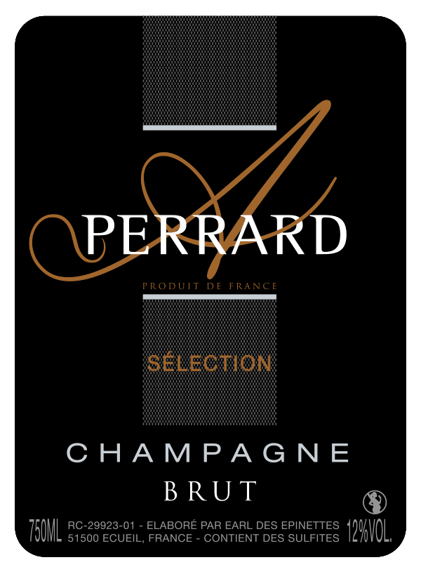 étiquette bouteille de champagne de la maison Perrard brut sélection